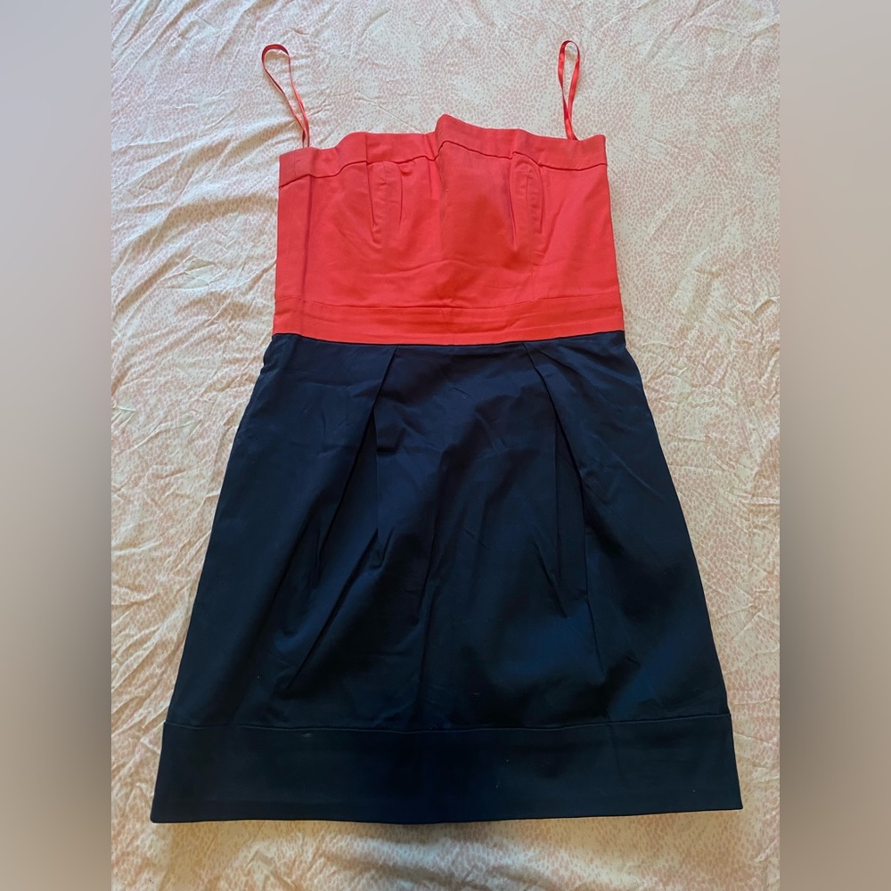 Size 4 dress. Short and tight. Red&Dark blue.